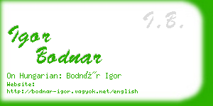 igor bodnar business card